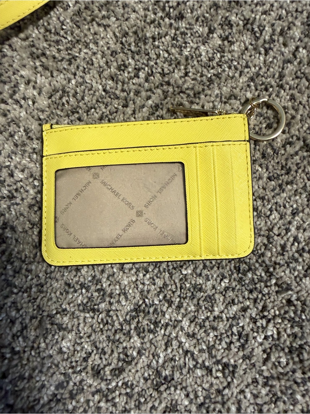 Michael Kors Yellow Studded Leather Satchel with Card Case - Picture 9 of 15